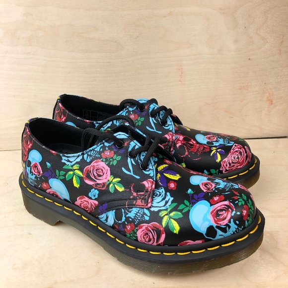 Dr. Martens Shoes - Dr. Doc Martens Airwair Rose Skull Mary Jane Shoes